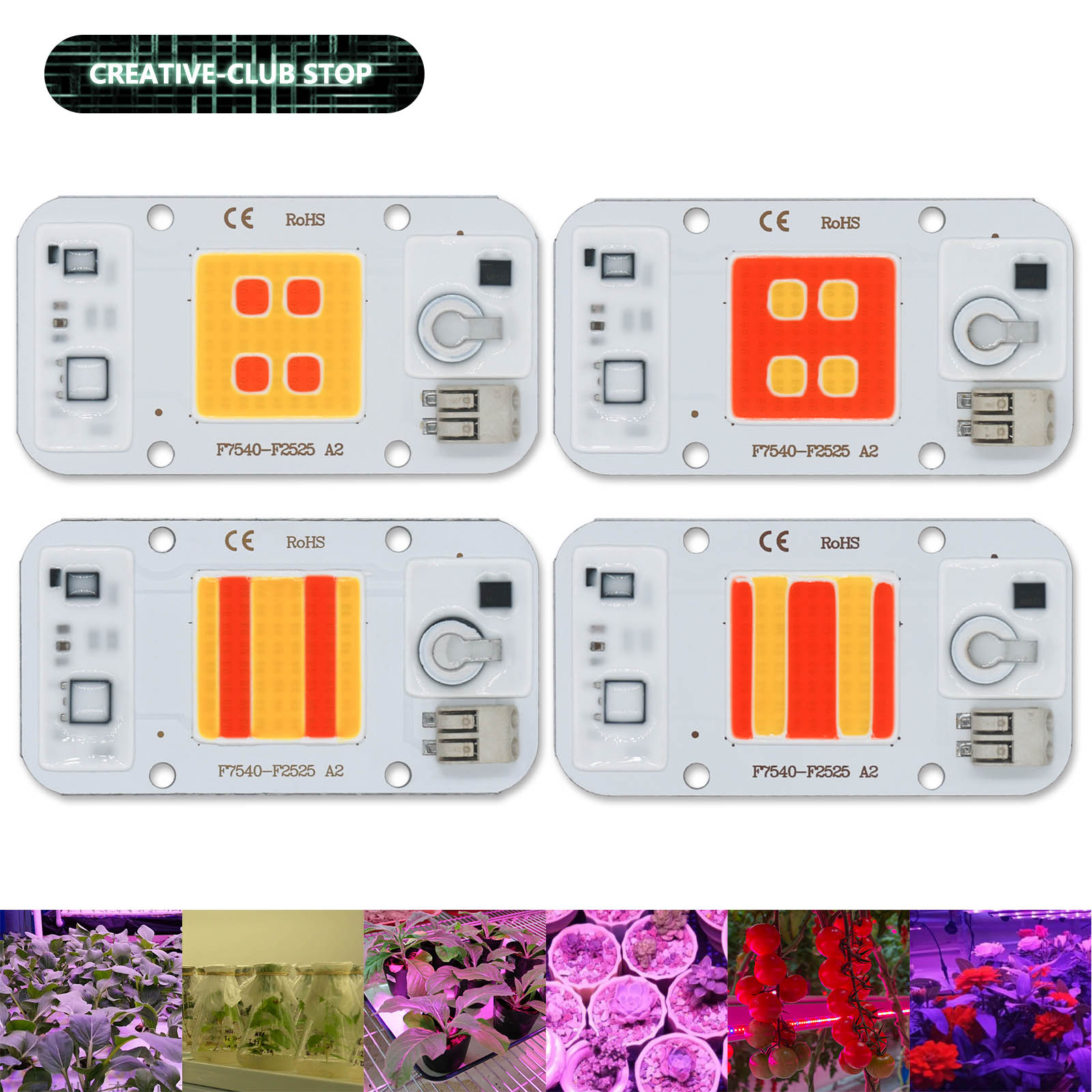 Plant Grow Light Full Spectrum - Chip LED COB de 50W, sin