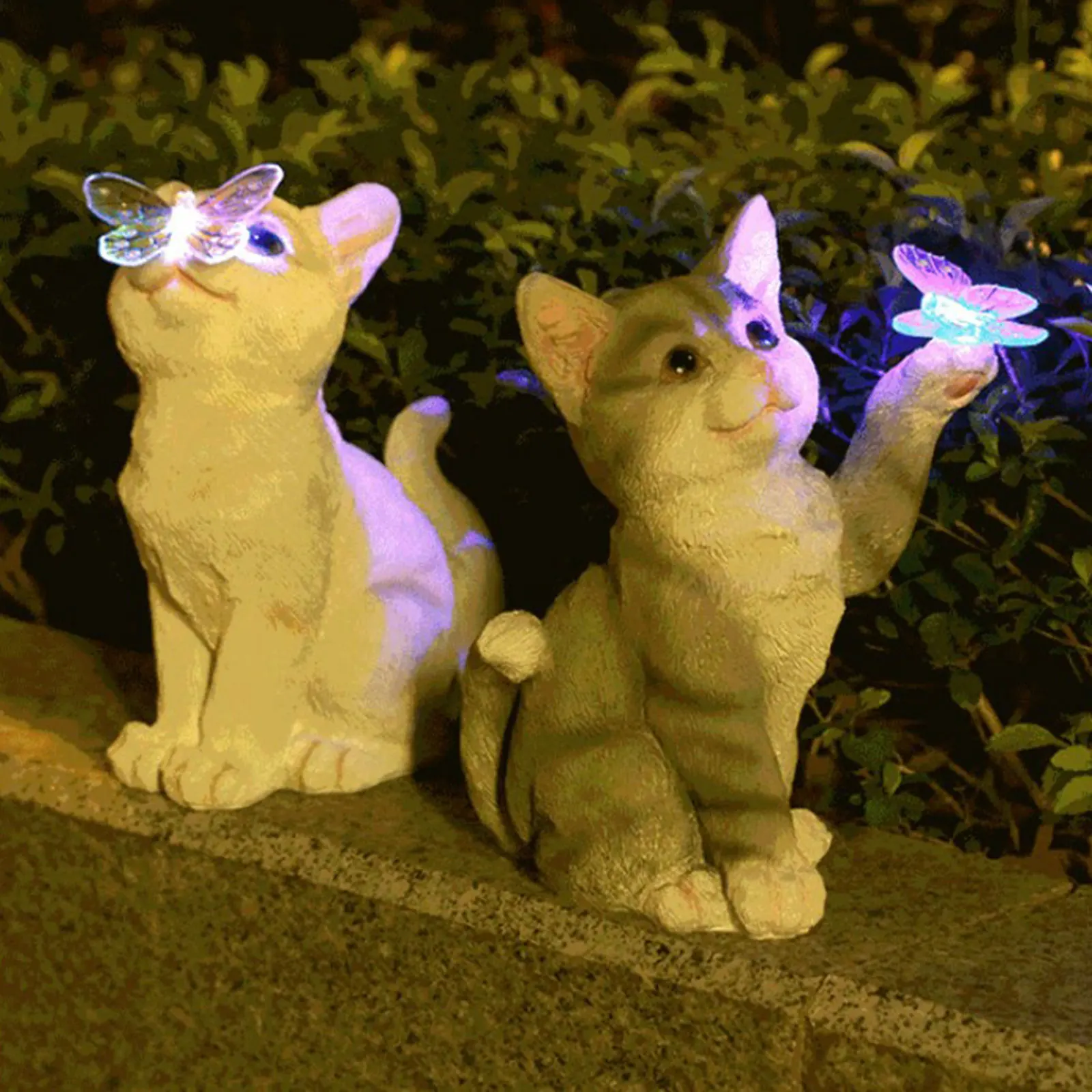 Smart Garden Lamp - Escultura de gato al aire libre,