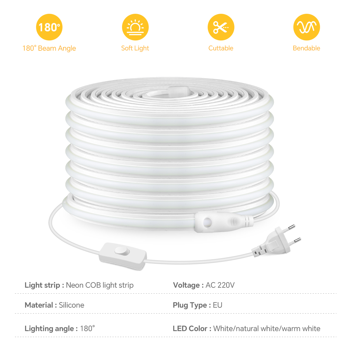 Tira de luces LED COB de 220V, - Smart Garden Lamp reseña y precio