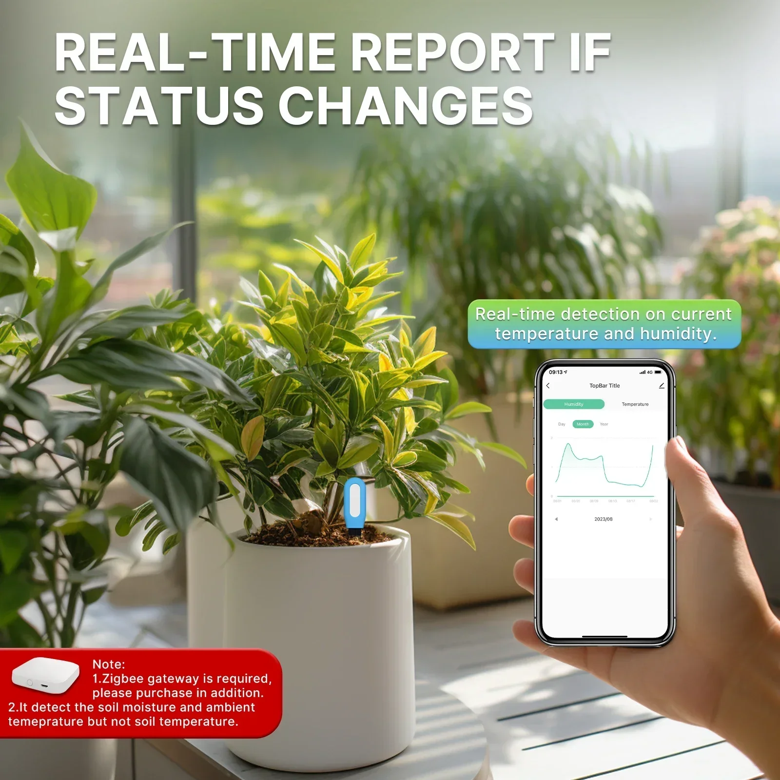 MOES-medidor inteligente ZigBe - Smart Garden Zigbee reseña y precio