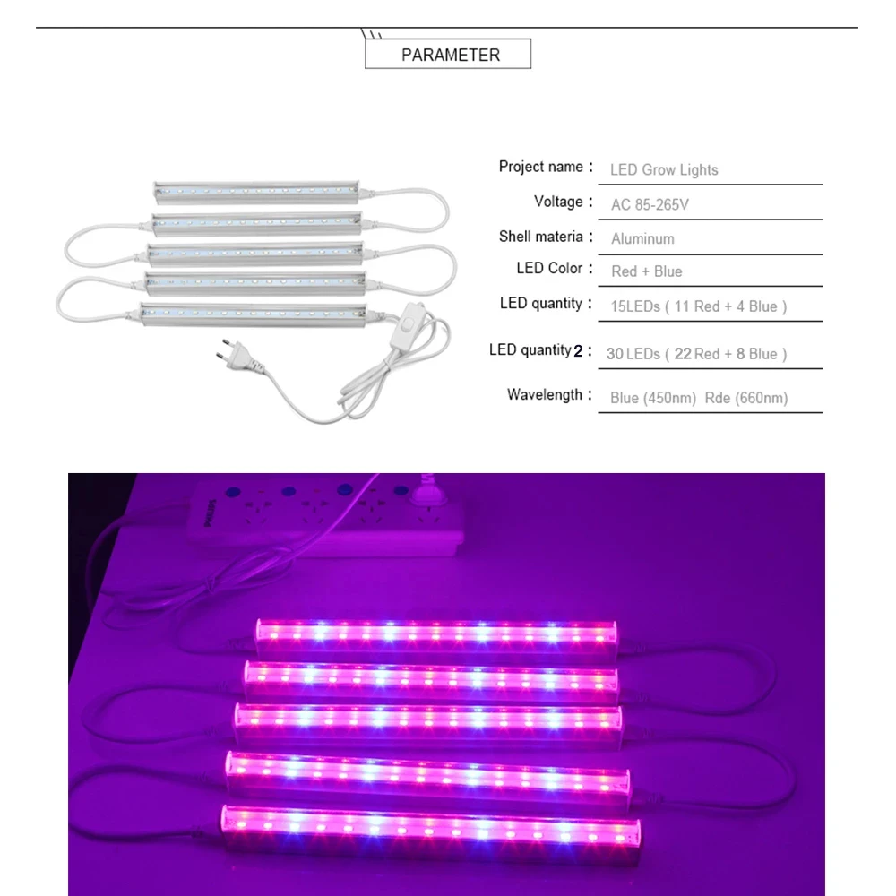 Tiras de Luz LED de 12 Pulgada - Plant Grow Light Full Spectrum reseña y precio